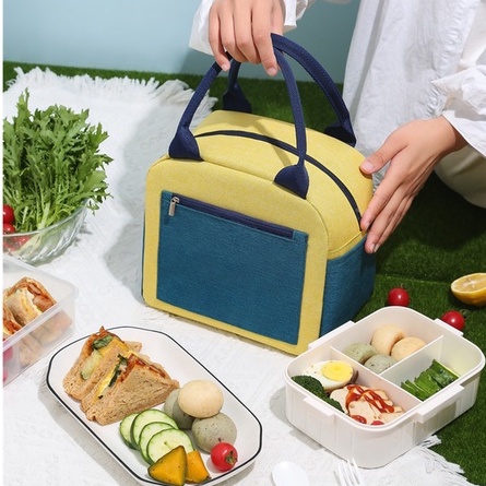 Túi đựng đồ ăn trưa Colorblock cách nhiệt, chống thấm, giữ lạnh