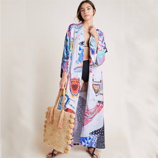 Pareo Bãi Biển Cape Nữ Mùa Hè In Bikini Che Phủ Kimono Kaftan Đi Biển Đầm Tắm Phù Hợp Với Tunic Plus Kích Thước