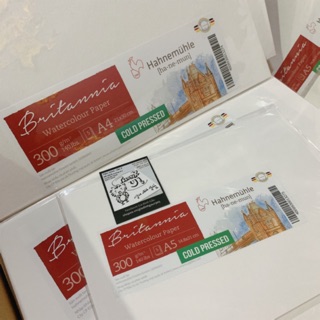 Giấy vẽ HAHNEMUHLE Britannia 300gsm VÂN HOT/ COLD từ Đức size a5 - a4 🐻🌼