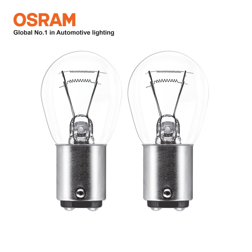 Combo 2 Bóng Đèn Sau Xe Tải 2 Tim OSRAM Original P21/5W 24V 21/5W (Chân Cao Thấp)