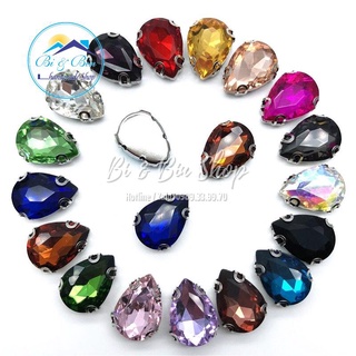 10 Viên Đá Đế Giọt Nước Hạt Pha Lê 10x14mm Đính Kết Trang Phục Thời Trang, Trang Trí Vương Miện - Bi & Bin Handmade Shop