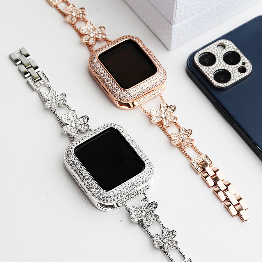 Ốp lưng hợp kim nhôm phong cách sang trọng dành cho nữ Vỏ chống sốc chống ma sát cho Apple Watch S11 SE3 S10 S9 S8 SE S7 S6 46mm 42mm 40mm 44mm 41mm 45mm Iwatch Case