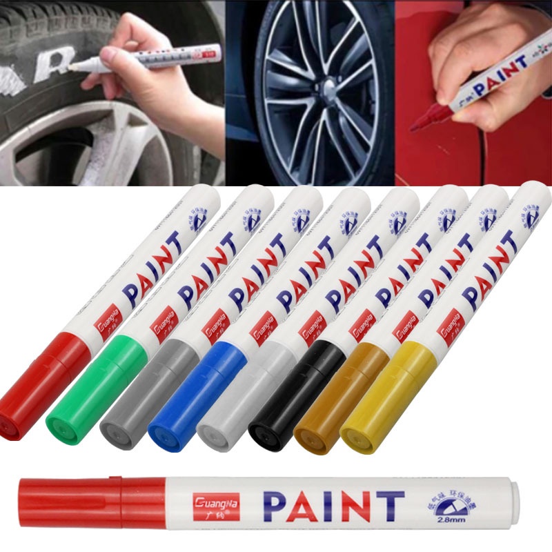 Bút sơn vẽ ô tô giày xe mô hình thủy tinh gỗ nhựa giấy kim loại GN Paint Marker GN101 repaint mực 12 màu