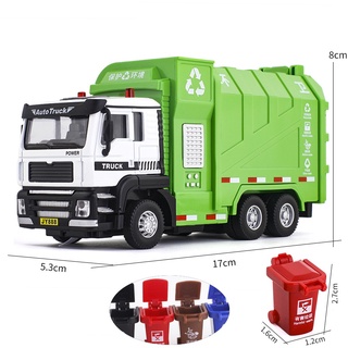 Mô hình xe ô tô chở rác, xe cứu hỏa ,xe cứu thương, xe tăng, xe cẩu có âm thanh, đèn và mở cửa được
