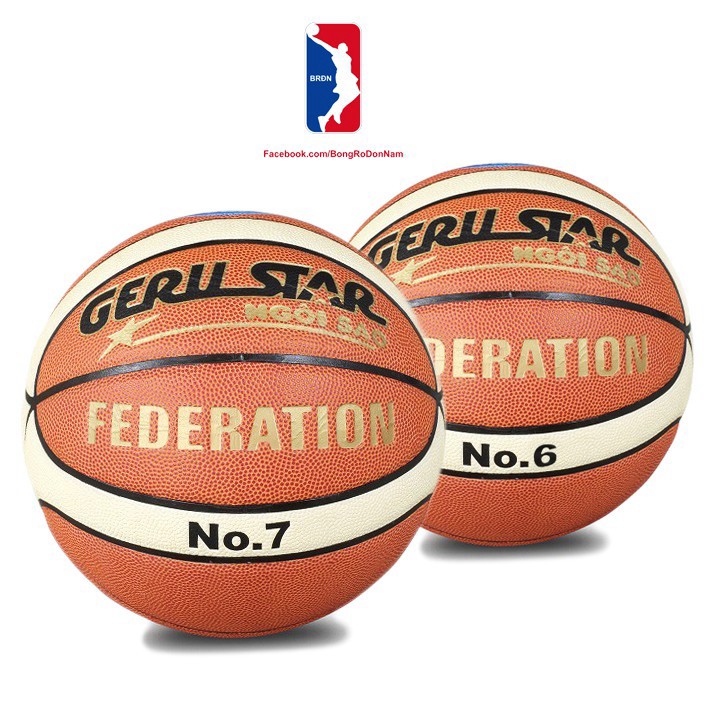 Bóng Rổ Da Geru Star Federation - Tặng kèm Balo rút + Bơm tay + Kim Bơm + Túi lưới SIÊU HOT