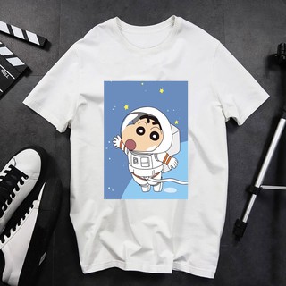 Áo thun unisex Hàn Quốc in hình chibi hoạt hình Cậu Bé Shin dễ thương vải dày mịn 2019T1078