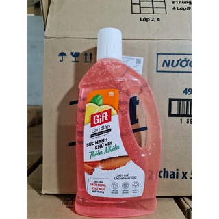 Lau Sàn Gift khử mùi thiên nhiên Bột Quế & Chiết Xuất Yuzu 1 Lít “Sàn nhà sạch bóng, khử mùi - ngát hương”