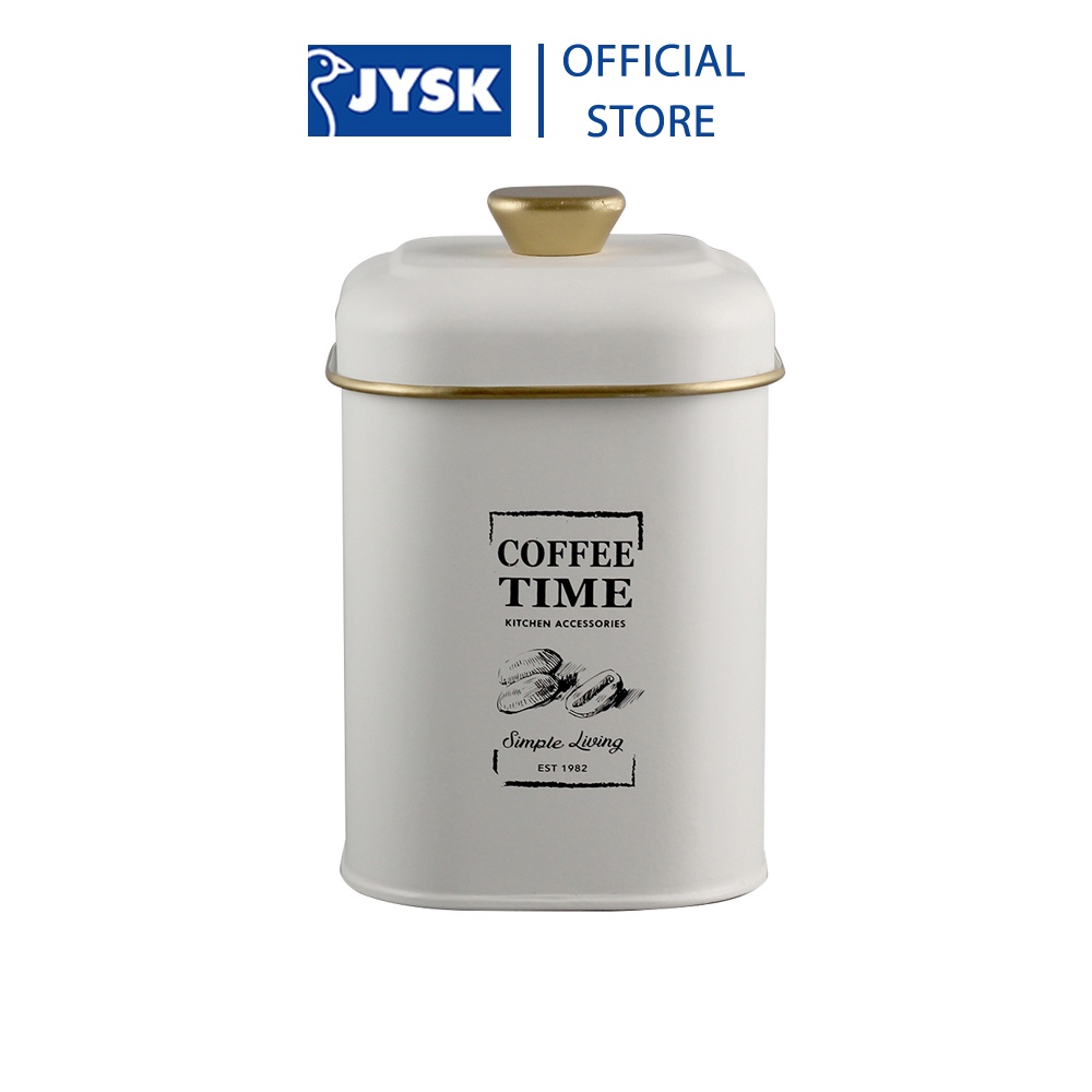 [Mã BMLTB35 giảm đến 35K đơn 99K] Hộp đựng cà phê | JYSK Hagfors | thép sơn tĩnh điện | trắng | R11xS11xC17cm