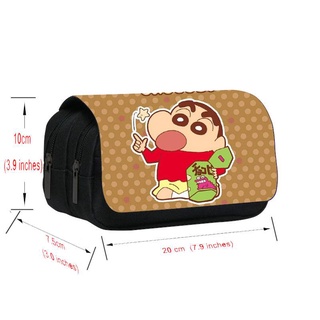 YT2 Crayon Shin-chan hộp đựng bút chì sinh viên in hình dung tích lớn hai lớp túi đựng bút văn phòng phẩm TY2