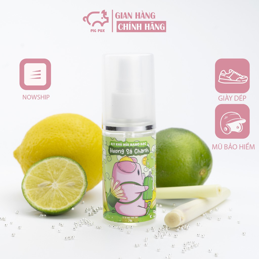 Ảnh Xịt khử mùi giày PIGPOX chống hôi chân hương trầm công thức nano bạc 50ml 2