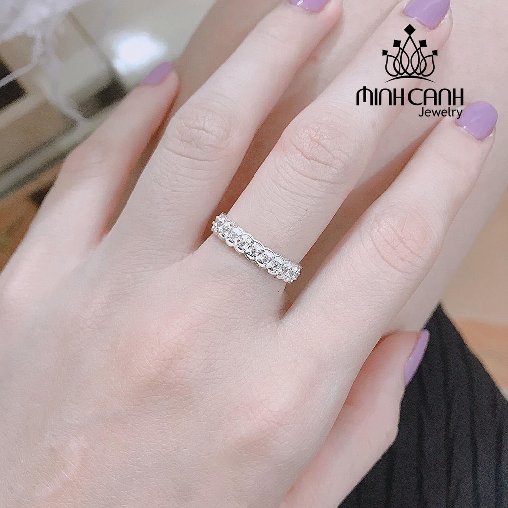 Ảnh Nhẫn Kim Tiền Bạc Tài Lộc Đính Đá Viền - Minh Canh Jewelry 3