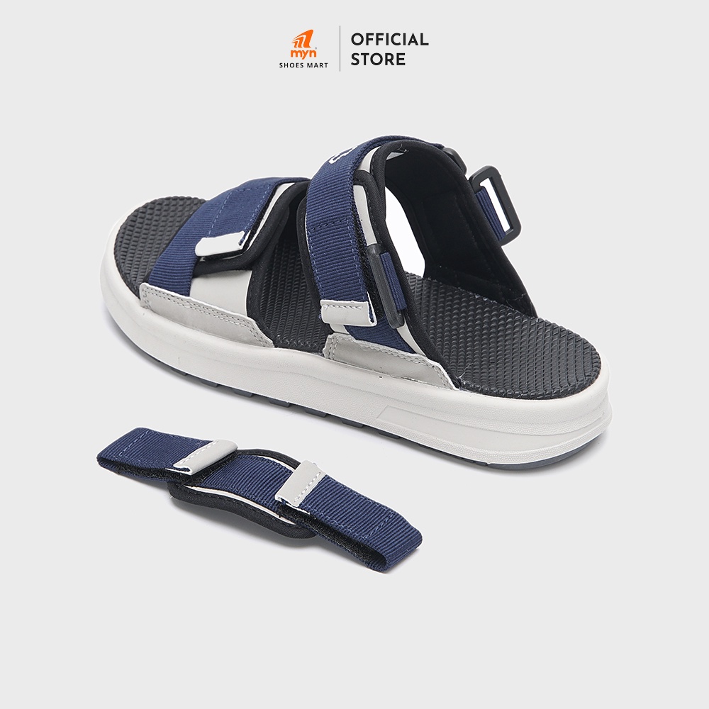 Mô tả Giày Sandal Nam nữ 2 quai ZX 2822 Navy Grey bản to phối quai dán chéo quai sau tháo rời có đệm gót đế EVA phylon mới - 4