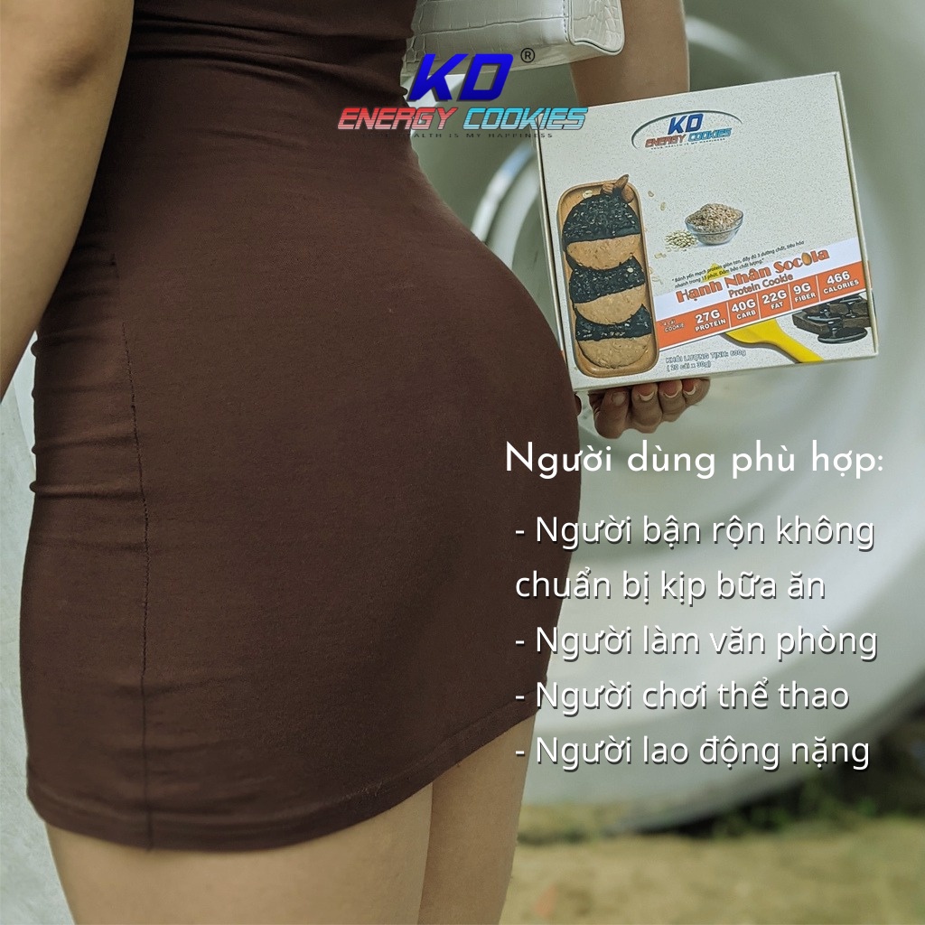 Bánh cookies protein, bánh quy ăn kiêng KD Shop vị yến mạch chocolate 760g (20 cái)