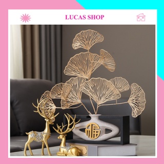 Cành Lá Giả, Cắm Điểm Phủ Sơn Nhũ Vàng Cao Cấp, Decor, Trang Trí Nhà Cửa, Khách Sạn, Văn Phòng