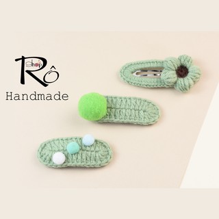 Combo 3 kẹp tóc len Handmade đẹp giá tốt đẹp và tiện dụng dành cho các bạn gái |Shop Rô Handmade