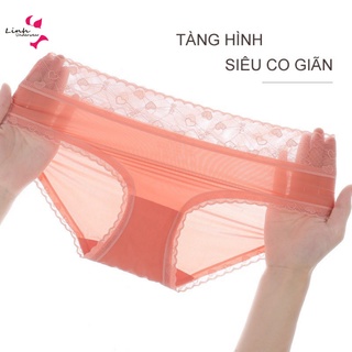 Quần lót nữ lụa băng A36 đúc su tàng hình mềm phối cạp ren tim mềm mại gợi cảm tôn dáng Phương Linh Underwear