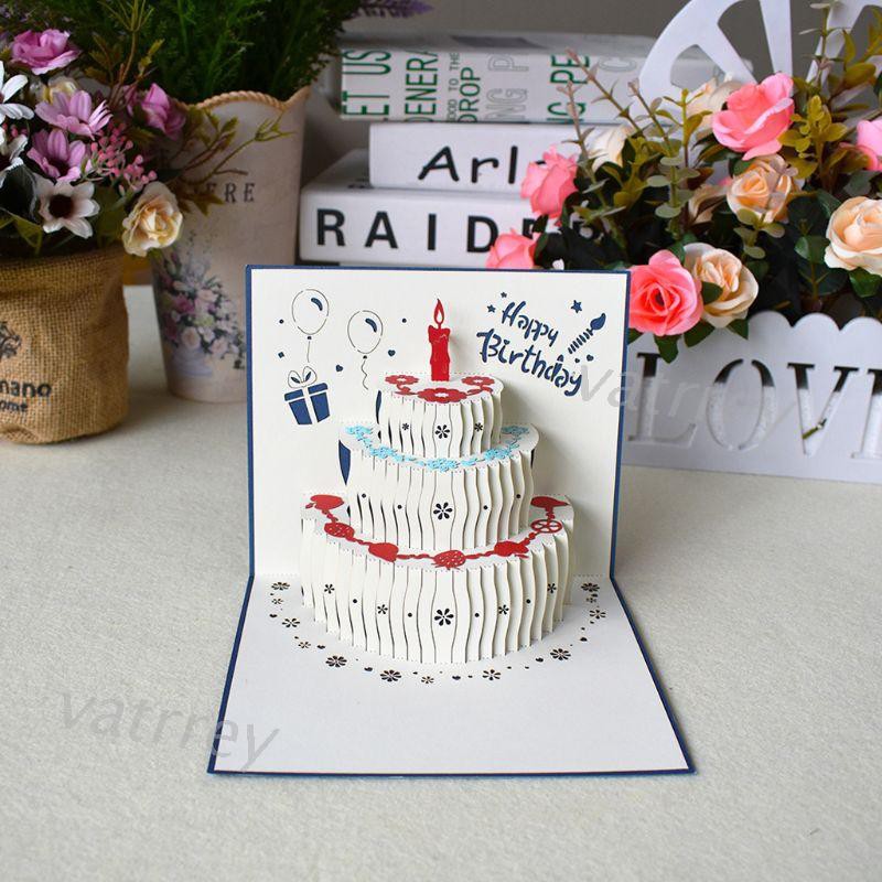 3D for Pop Up Cards Cake Happy Birthday Cards Anniversary Gifts ...