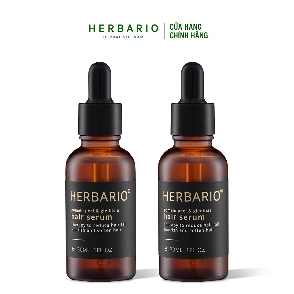 Combo 2 chai serum vỏ bưởi và bồ kết herbario 30ml giảm rụng tóc, giúp mọc tóc chắc khoẻ