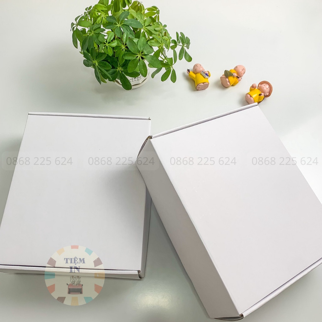 25x30x10 200 hộp carton trơn nắp gài đựng sản phẩm siêu xinh có 5 màu