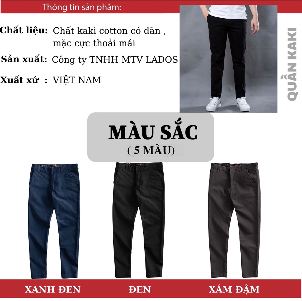 Mô tả Quần kaki dài nam cao cấp form đẹp LADOS-4069 vải kaki co giãn, không bay màu - 2