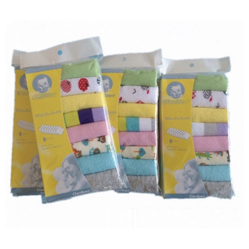 Combo 8 khăn cotton cho bé 20x20cm