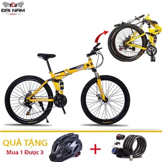 Xe Đạp Thể Thao Địa Hình Gấp Gọn NS001 Vành Xen 26 Inch 24 Tốc Độ Đại Nam Sport + Tặng Mũ Và Khóa