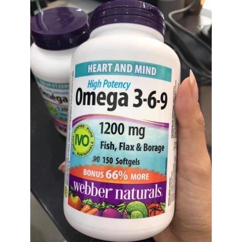 Dầu cá Omega 369, chính hãng ber Naturals, Canada hộp 150 viên