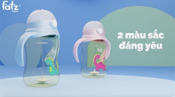 Mô tả Bình uống nước Tritan chống đổ phao xoay 360 độ 250ml Fatzbaby - 7