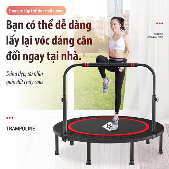 Ảnh BG-Sàn nhún tập thể dục Trampoline khung thép mẫu mới nhất có tay bám an toàn ,dành cho mọi lứa tuổi 2