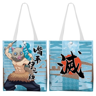 Demon Slayer Túi Vải Anime Túi Xách Sinh Viên Thời Trang Kimetsu No Yaiba Nezuko Tanjirou Shinobu Túi Tote
