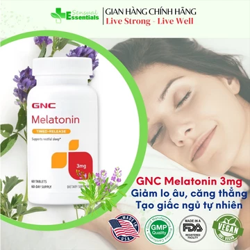 [CHÍNH HÃNG] Melatonin 3mg - Hỗ trợ tạo giấc ngủ tự nhiên, ngủ ngon hơn, sâu hơ
