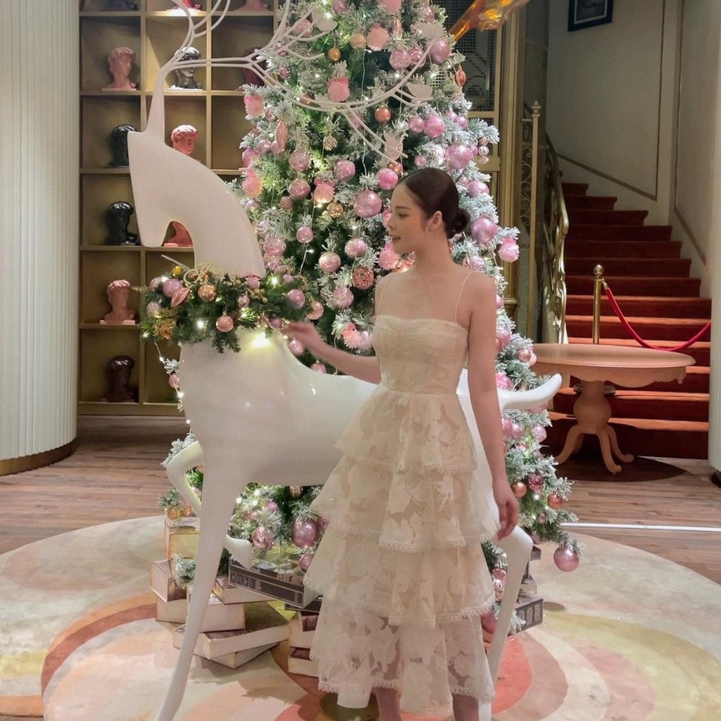 LINH CAVALI - Maxi lưới nude tầng | Shopee Việt Nam