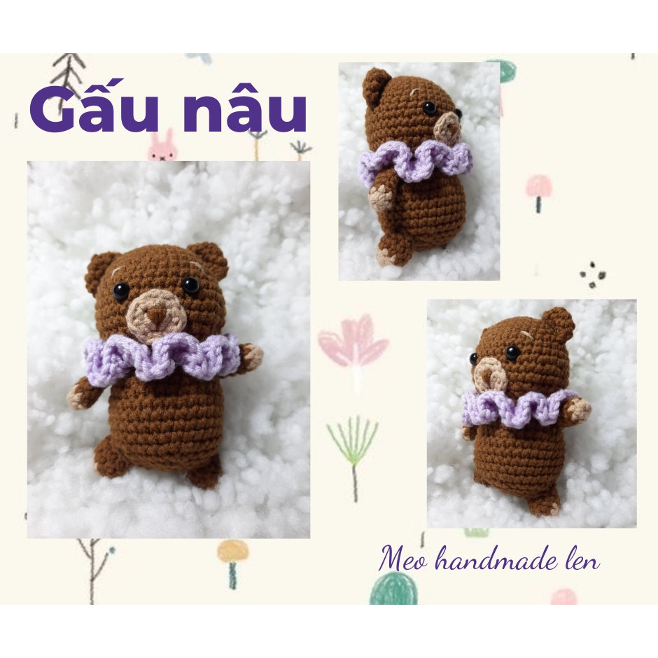 Bộ 8 thú bông len ngộ nghĩnh - Handmade len - Amigurumi (có chuông)
