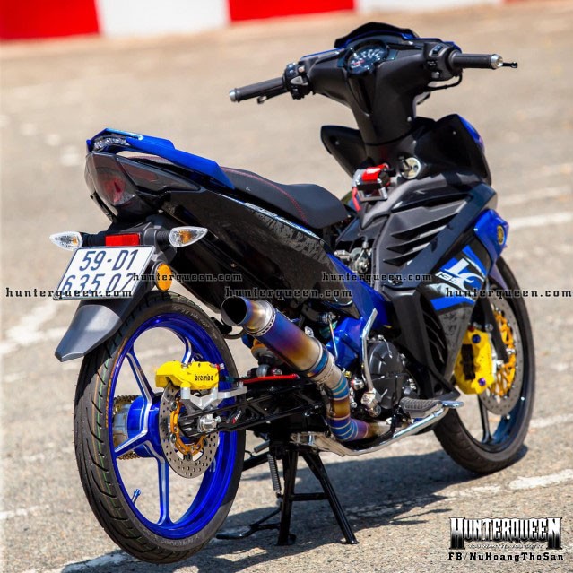 Tem LC135 đen xanh dán Exciter 135 đời 2011-2014. Mẫu Decal 2019 Malaysia
