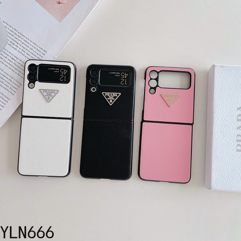 Ốp lưng thời trang cho Samsung Galaxy Z Flip 3 4 5 6 7FE Cover Chống va đập da sang trọng PU + PC Case cho Z Fold 2 3 4 5 6 7 Vỏ bảo vệ điện thoại di động