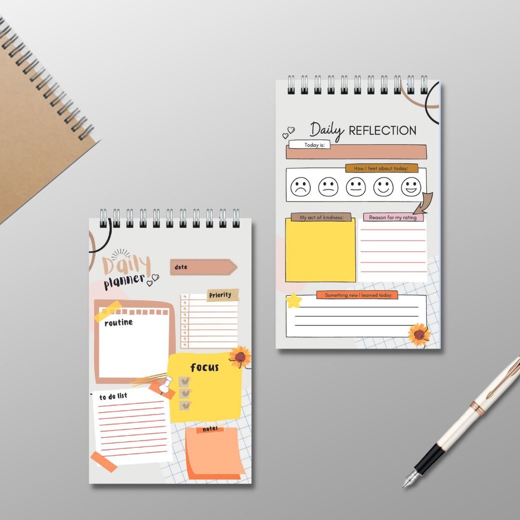 Daily planner sổ lò xo, Sổ tay ghi chép từ vựng, lập kế hoạch lịch trình tiện lợi, có thể xé rời 14.5x10cm (HÀNG CÓ SẴN)