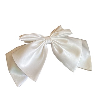 Kẹp tóc hình nơ Satin màu trắng thanh lịch thời trang cho cô dâu