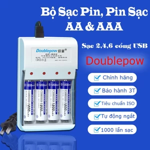 Pin Tiểu Sạc Nhiều Lần AA,AAA Doublepow Và Bộ Sạc pin AA và AAA 1.2V