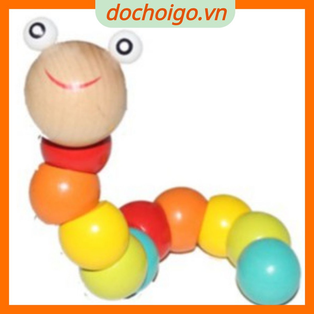 Đồ chơi con sâu gỗ uốn dẻo cho bé đồ chơi gỗ phát triển trí tuệ