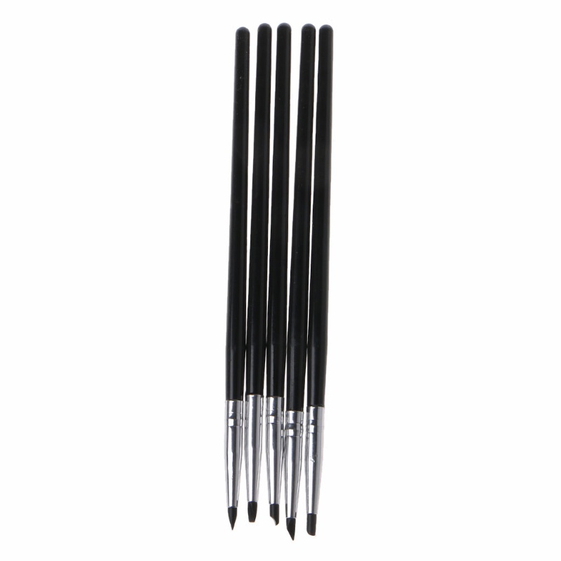 Exhila 5 Chiếc Silicon Chấm Dụng Cụ Tô Màu Sắc Sắc Sắc Nét Bàn Chải Bút Cho Đất Sét Mô Hình Điêu Khắc Vẽ Soạn Thảo Móng Tay Nghệ Thuật S