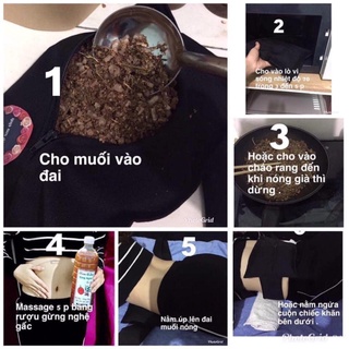 Đai Quấn Muối Thảo Dược Giảm Eo, Đai chườm muối giảm mỡ, SỈ SLL
