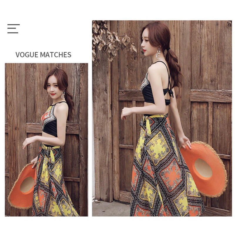 (XẢ LỖ ) Set bikini 3 mảnh kèm khăn cao cấp 8030