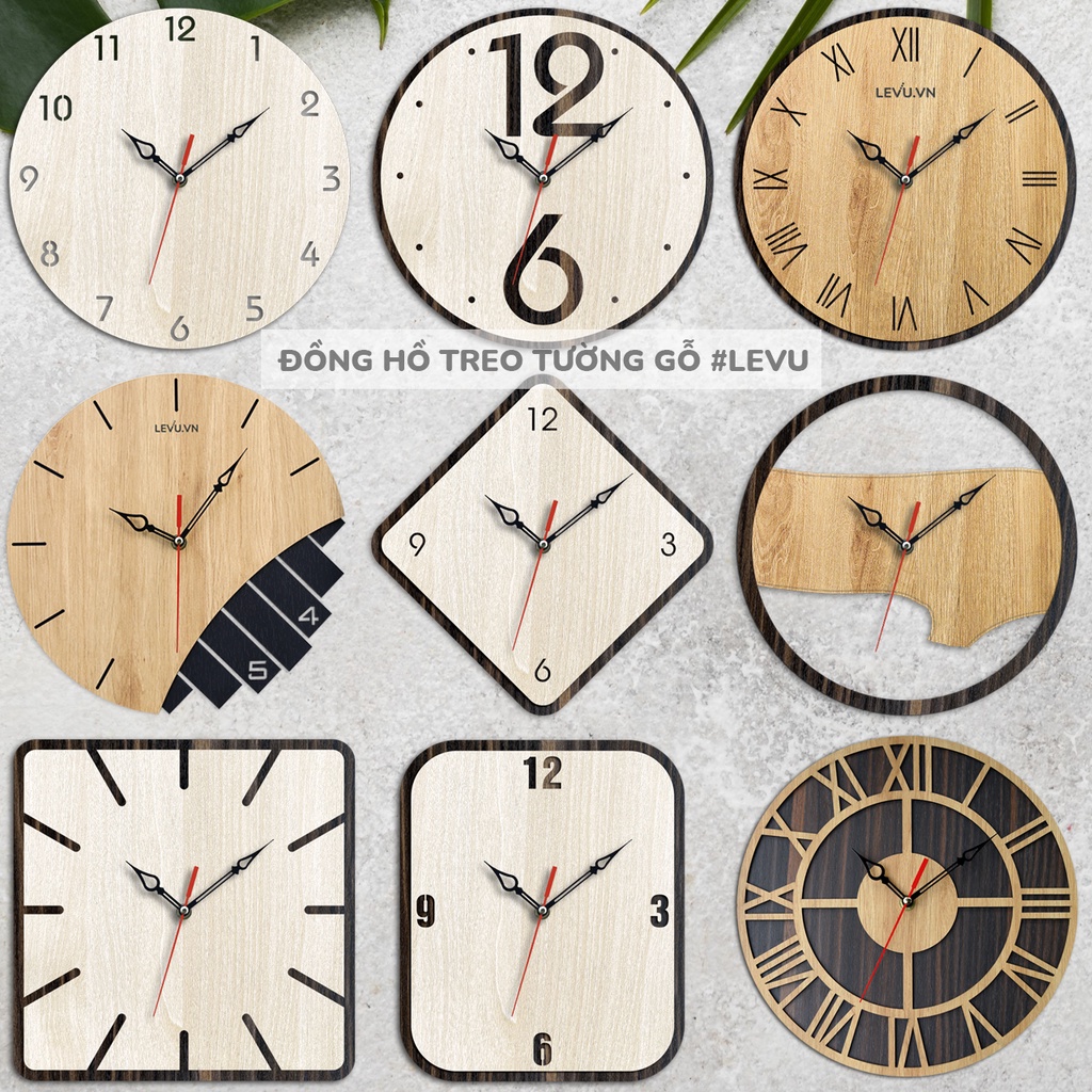 Đồng hồ treo tường gỗ kim trôi hiện đại sang trọng handmade decor độc lạ thiết kế tối giản