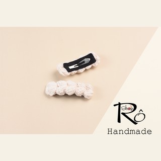 Kẹp tóc thắt bính cho nữ và bé gái dễ thương 6.5cm |Cặp tóc len Handmade hàng đẹp |Shop Rô Handmade