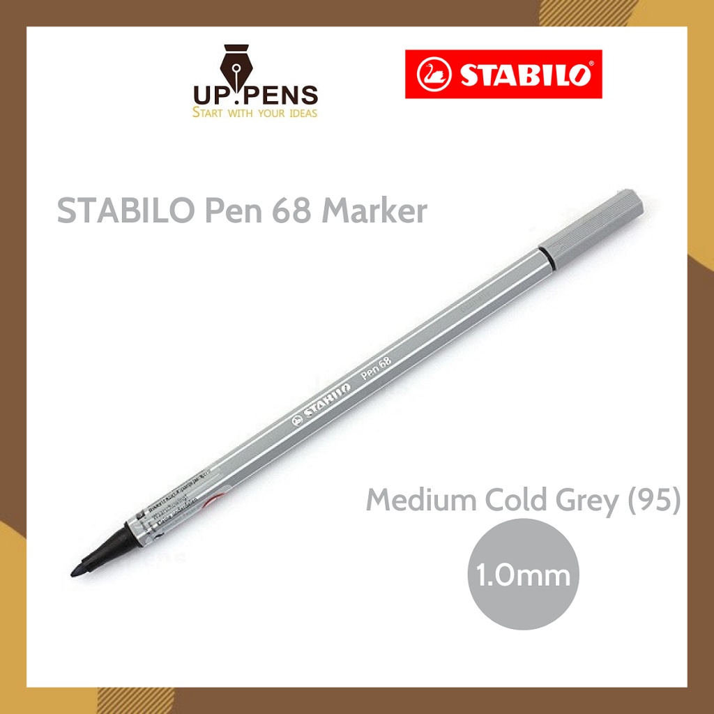 Stabilo Pen 68 Brush Marker - Medium Cold Gray