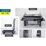 Xe đẩy hàng 4 bánh gấp gọn chở 170kg nhập khẩu Advindeq HT-170, Sàn sắt phủ hammertonne chống gỉ xước - BH 1 năm — ảnh 2