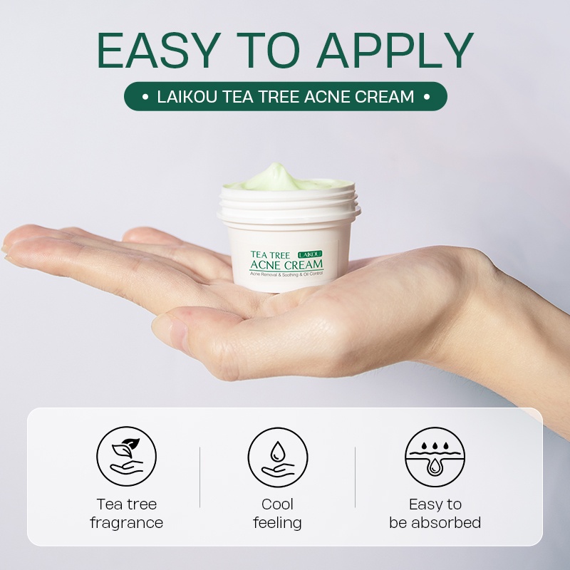 Ảnh Kem cải thiện tình trạng mụn LAIKOU chiết xuất cây trà kiềm dầu giảm mụn trứng cá phục hồi da 20g 4