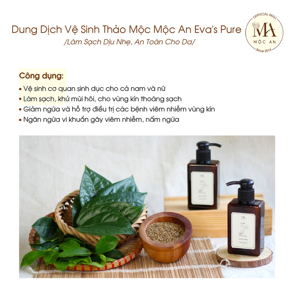 Mô tả Dung Dịch Vệ Sinh Thảo Mộc Mộc An Eva's Pure Làm Sạch Dịu Nhẹ, An Toàn Cho Da 150ml - 5