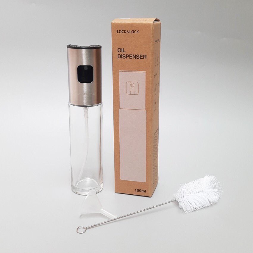 Bình xịt dầu ăn Lock&Lock CKO109 dung tích 100ML bằng thủy tinh kèm phễu và cọ rửa - BABYHOPHCM
