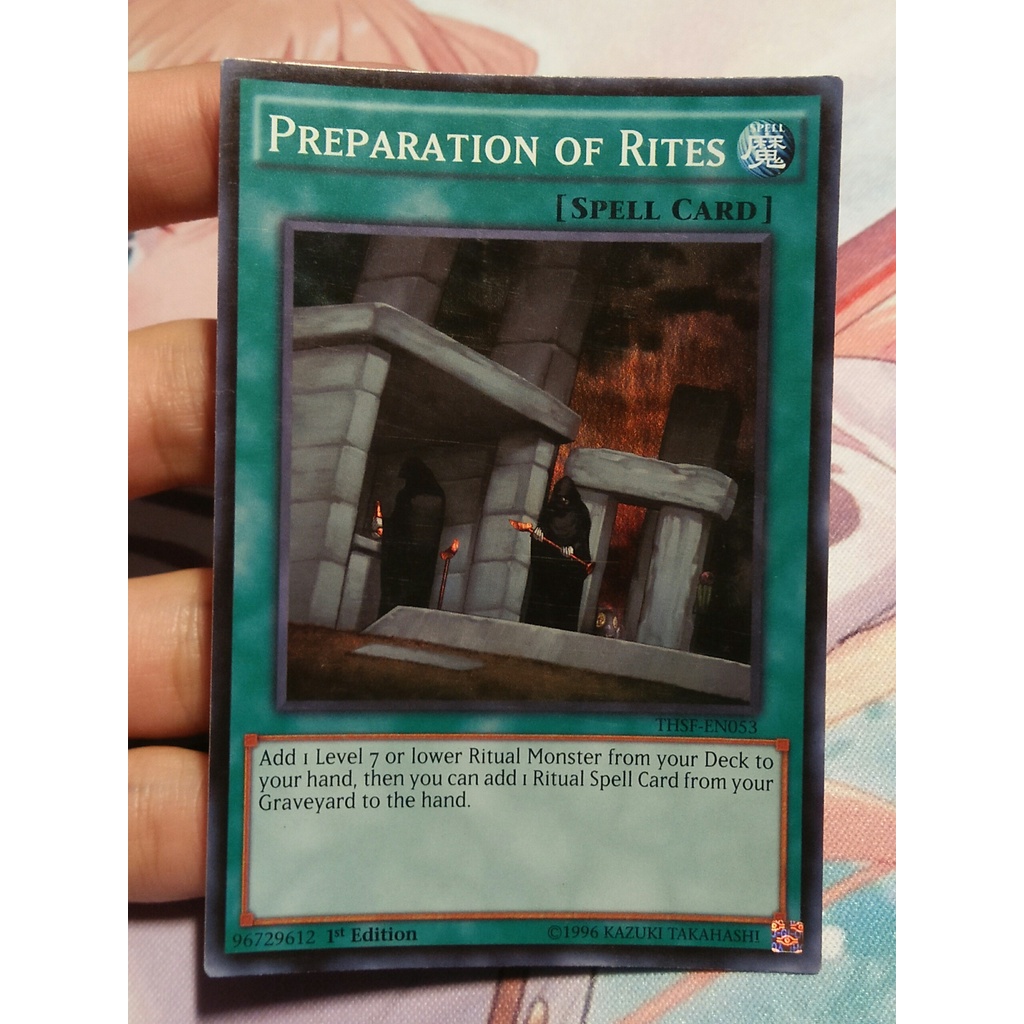 Yu-Gi-Oh! Karte „Preparation Of Rites“ (THSF-EN053) – Super Rare, 1st Edition, Aus „The Secret Forces“